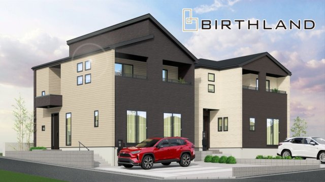 新築戸建・新築建売　福島市御山　北沢又小・信陵中の外観パース