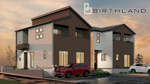 新築戸建・新築建売　福島市御山　北沢又小・信陵中の外観パース