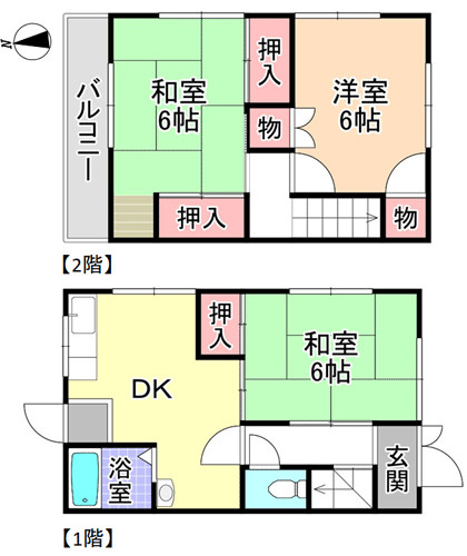 【間取り】 | 藤沢台6丁目二戸一