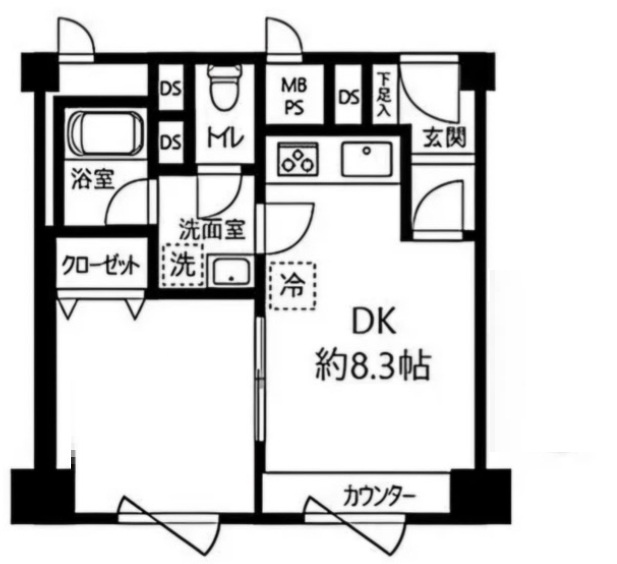 五反田サンハイツの間取り|間取りです。
