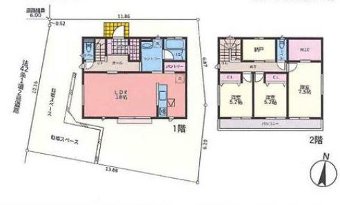 【間取り】 | 長房町新築戸建 | 3SLDKは、サービスルーム、3つの居室、リビングダイニングキッチンを備えた間取り。収納や趣味のスペースを確保しつつ、広々としたリビングで家族団らんを楽しめます。ファミリー層に非常に人気のある間取り。