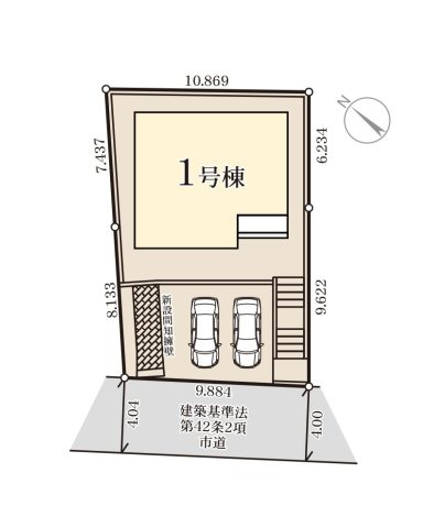 宗像市平井2丁目第1-1棟（1号棟）の区画図|配置図（1号棟）