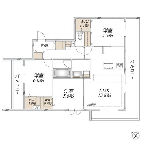領家プライムコートⅡの間取り