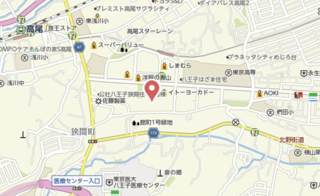 『八王子市マンション』タウンズ八王子センタークレスト【仲介手数料無料】　八王子市狭間町1462-5の地図|～仲介手数料無料☆八王子ひなた不動産～タウンズ八王子センタークレスト