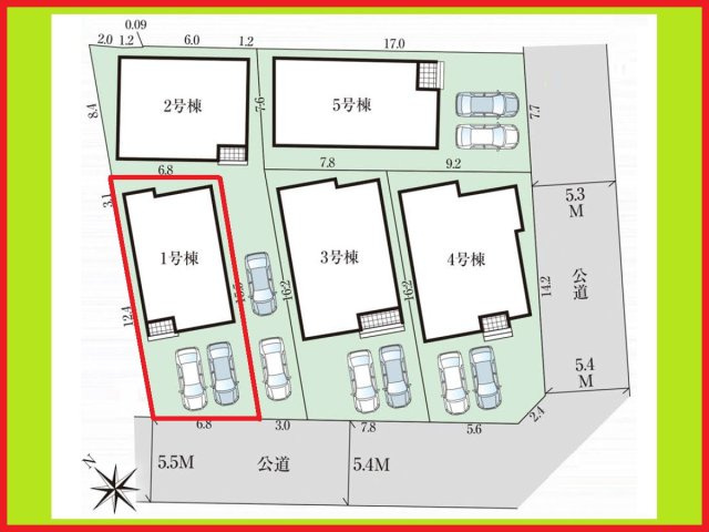 清須市中河原の新築一戸建の区画図|◇１号棟◇　　