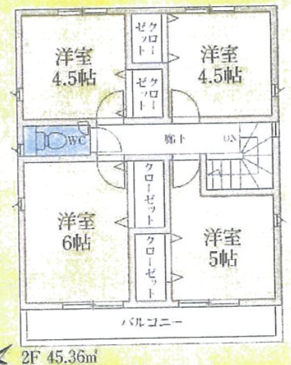 【仲介手数料無料】入間市扇台　全５棟１号棟　入間市の不動産なら西武ハウジングの間取り