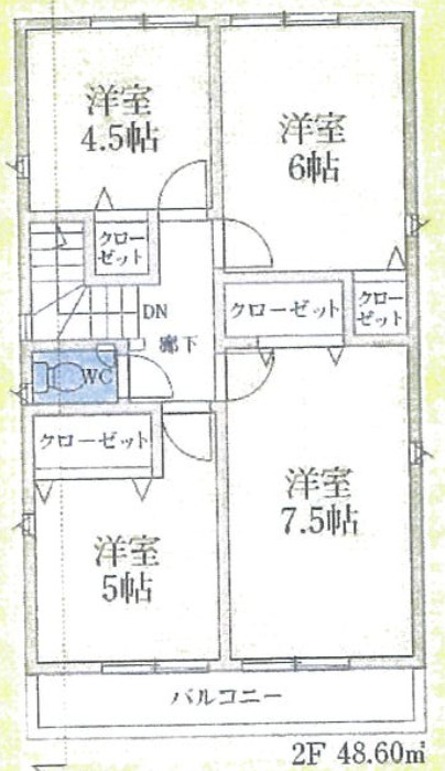 【仲介手数料無料】入間市扇台　全５棟３号棟　入間市の不動産なら西武ハウジングの間取り