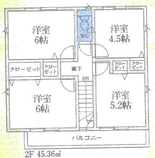 【仲介手数料無料】入間市扇台　全５棟４号棟　入間市の不動産なら西武ハウジングの間取り