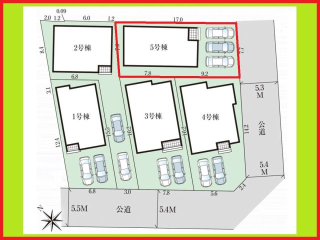 清須市中河原の新築一戸建の区画図|◇５号棟◇　　