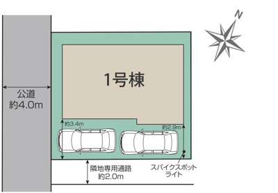 【区画図】 | 弥栄新築戸建 | 区画図は、土地の形状、境界、道路との関係を詳細に示す図面土地の正確な位置、面積、形状を把握し購入や建築計画の判断に不可欠です。区画整理や開発状況も示され、将来的な土地利用のイメージを掴む上でも重要。