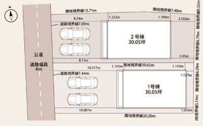 【土地図】 | 横川町新築戸建 | 土地図は、土地の位置や形状、地番、隣接地の関係を示す図面です。土地の正確な情報を把握するのに不可欠です。不動産取引や測量や、建築計画に用いられ、現況を把握する上で重要。全体像を把握する際に役立ちます。