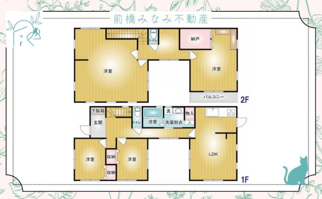 【中古】前橋市上佐鳥町　４LDK＋Sの間取り