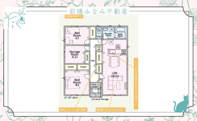 【新築平屋】高崎市吉井町下長根第３　４号棟(全４棟)　クレイドルガーデン　新築建売分譲の居間・リビング|ゆったり過ごせる居間です