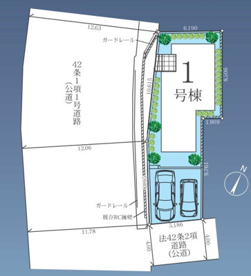 【区画図】 | 廿里町新築戸建 | 区画図は、土地の形状、境界、道路との関係を詳細に示す図面土地の正確な位置、面積、形状を把握し購入や建築計画の判断に不可欠です。区画整理や開発状況も示され、将来的な土地利用のイメージを掴む上でも重要ね。