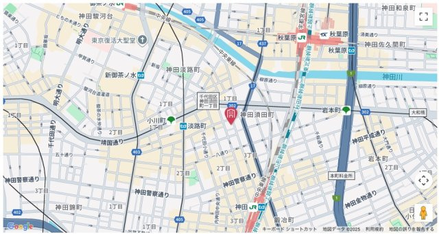 ★仲介手数料半額★パークホームズ千代田淡路町（最上階　角住戸）の地図