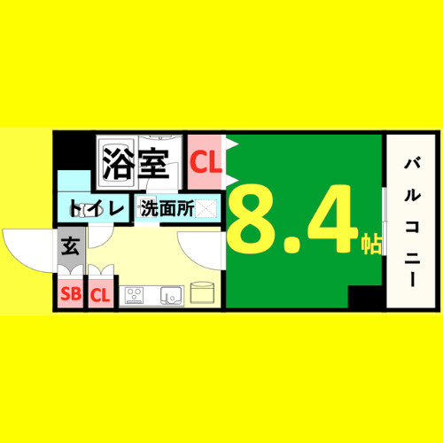 グランルージュ栄 Ⅱ　名古屋市賃貸　仲介手数料無料の間取り
