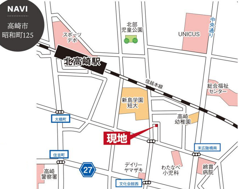 【新築】高崎市昭和町　限定１棟　グラファーレ　新築建売の地図
