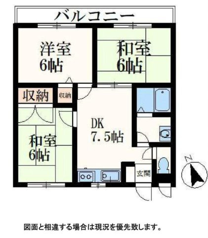 【間取り】 | リバティヒルズ橋本 | 3DKは、ダイニングキッチンと3つの居室がある間取りです。ファミリー層や、個室を複数必要とするご家庭に適しています。食事スペースとくつろぎの場を分け、それぞれの個室も確保できるため、快適に過ごせます。