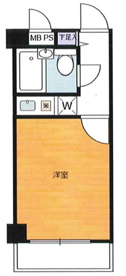 【間取り】 | クリオ淵野辺参番館 | ワンルームは一人暮らしに最適で家賃を抑えやすく掃除も楽な点が魅力です。生活空間がコンパクトにまとまるため、動線が短く、生活しやすいです。家具の配置も工夫次第で個性を出しやすく、自由な空間を楽しめます。