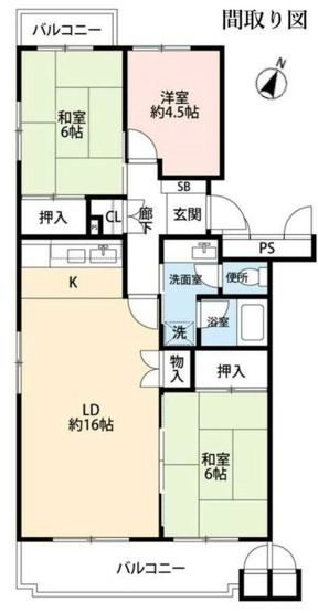 【間取り】 | 厚木毛利台ハイツ五号棟 | 3LDKは、リビングダイニングキッチンと3つの居室がある間取り。ファミリー層に非常に人気の高い間取りで、広々としたリビングで家族団らんを楽しみ、個室でプライベートな時間も確保できるのが大きな魅力です。