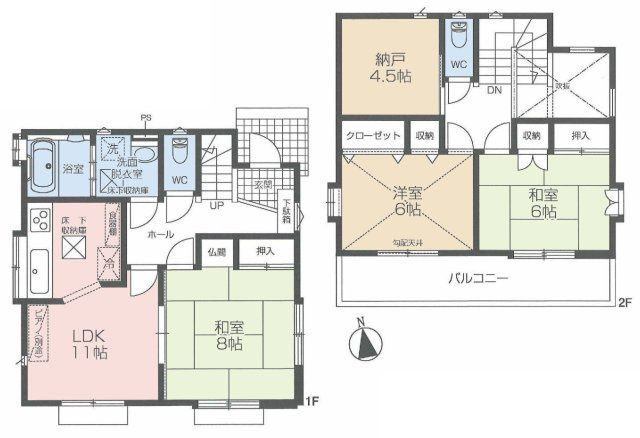 【間取り】 | 台町中古戸建 | 3SLDKは、サービスルーム、3つの居室、リビングダイニングキッチンを備えた間取り。収納や趣味のスペースを確保しつつ、広々としたリビングで家族団らんを楽しめます。ファミリー層に非常に人気のある間取り。