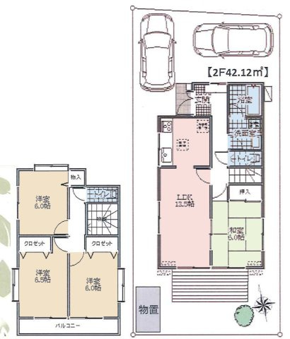 【間取り】 | 宮下町中古戸建 | 4LDKはリビングダイニングキッチンと4つの居室がある間取りで、大家族や二世帯住宅に最適。広々としたリビングで家族団らんを楽しみ、個室でプライベートな時間も確保でき、快適な生活を送ることができますよ。