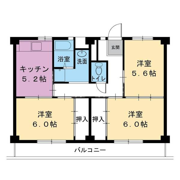 ビレッジハウス下九沢7号棟の間取り