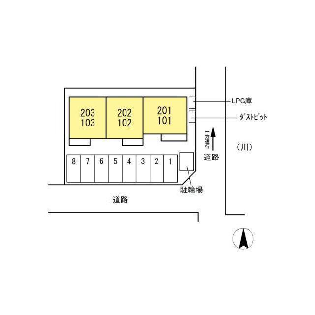 岐阜市月ノ会町１丁目のアパートの駐車場