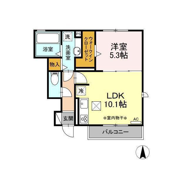 岐阜市月ノ会町１丁目のアパートの間取り