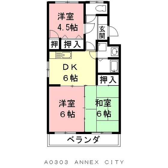 岐阜市本荘西２丁目のアパートの間取り