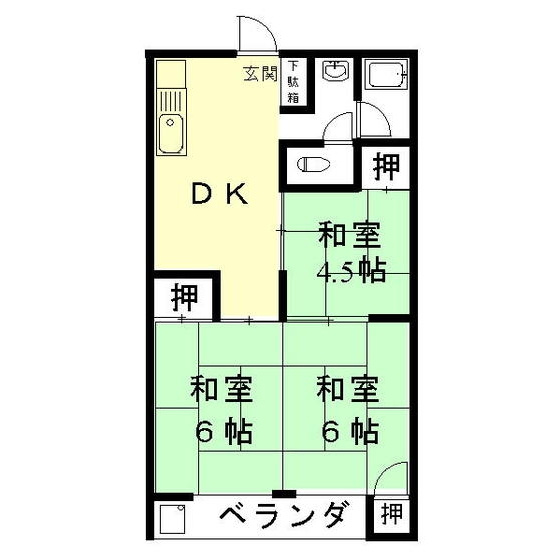 岐阜市北一色９丁目のアパートの間取り