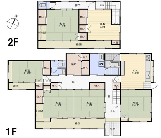 【間取り】 | 中野中古戸建 | 中古の6DK以上の戸建ては、新築よりも安く入居することが出来るので、大家族にとっては人気の物件です。居間や寝室、書斎、子供部屋等、多目的に部屋が使用でき、親戚が泊まりに来ても十分対応できます。