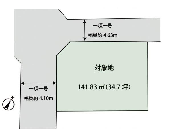 横浜市栄区亀井町の売地の土地図