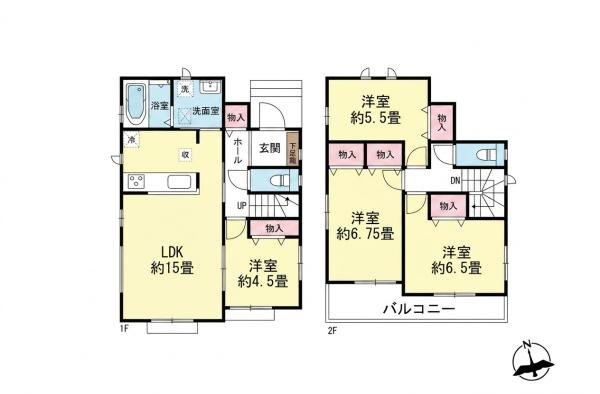 横浜市泉区中田東２丁目の新築一戸建の間取り