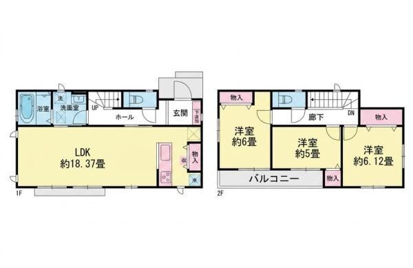 横浜市泉区中田東２丁目の新築一戸建の間取り