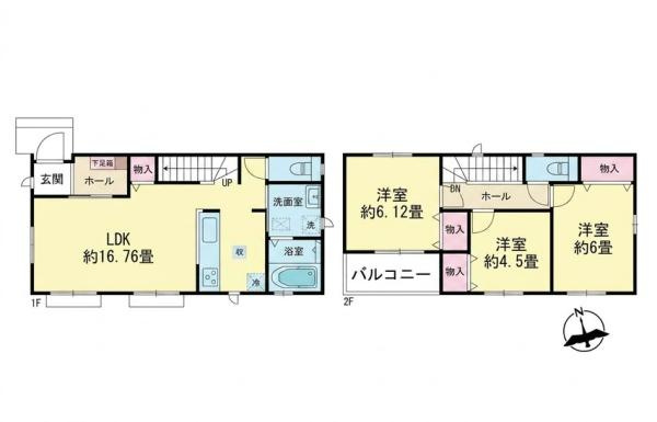横浜市泉区中田東２丁目の新築一戸建の間取り