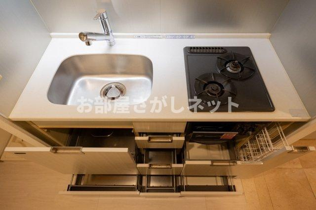 ブランズ文京本駒込【おとり物件なし】#学生・社会人にオススメ！初期費用分割払いOK！のキッチン|システムキッチン（2口ガスコンロ・グリル付）
