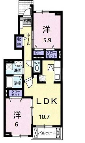 プラシード　ツバサ　Ⅱの間取り