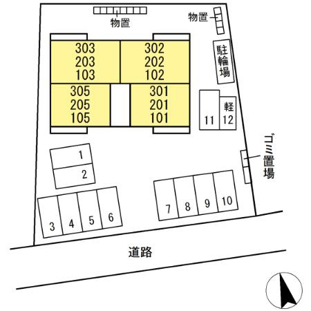 Honey Suckle（ハニーサックル）の区画図