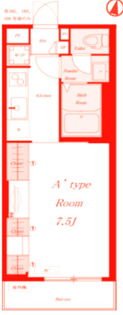藤沢市円行１丁目の賃貸マンションの間取り
