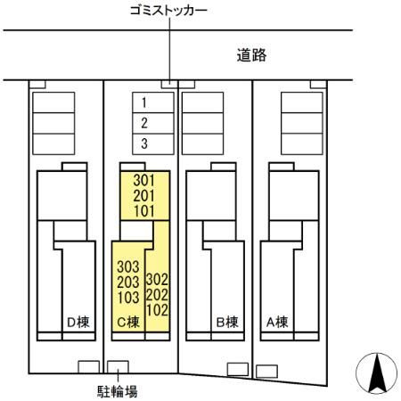 セレスティア助光　C棟の区画図