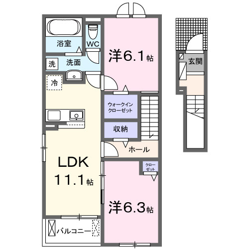 パストラーレ　Ｂの間取り