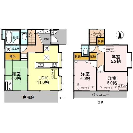 【間取り】 | 熊谷市石原貸家