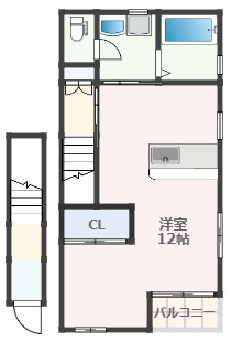 熊本市中央区島崎１丁目のアパートの間取り