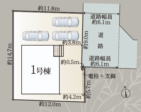 クレイドルガーデン高松市三谷町第１◇みらいエコ住宅補助金対象のオール電化住宅です！の区画図|全体区画図
入居者以外の出入りが少ないので小さいお子様にも安心安全な立地です(^^♪