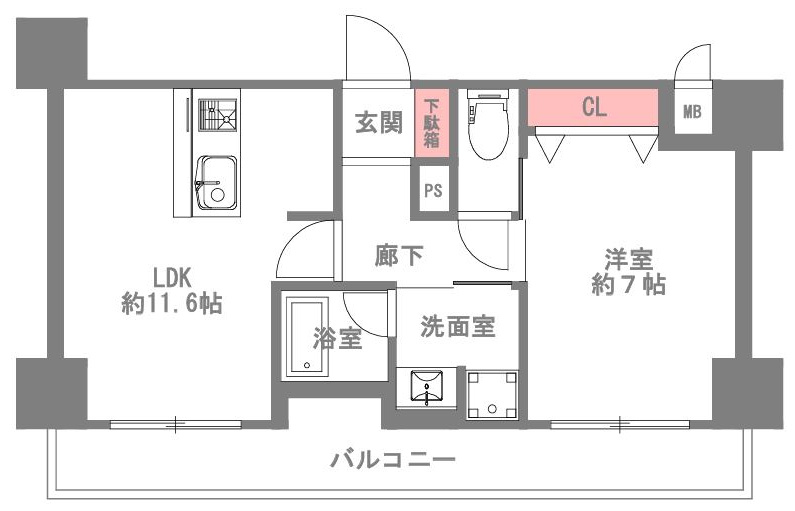 ララプレイス　ザ・京橋ステラの間取り