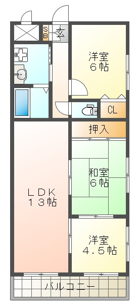フレンドリー西明石の間取り