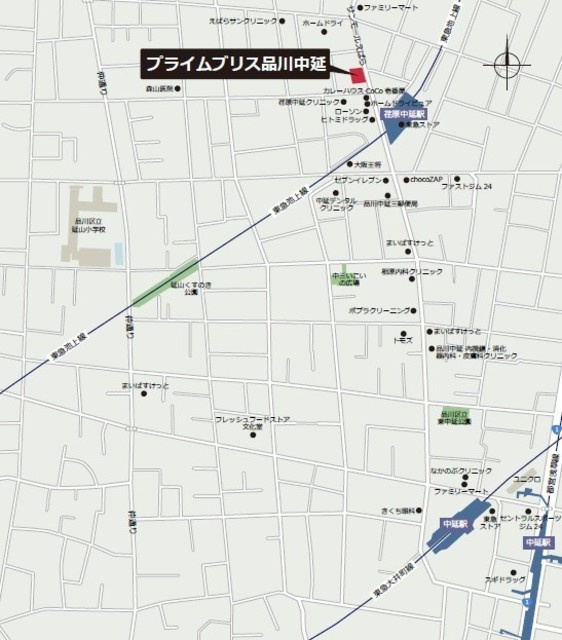 プライムブリス品川中延の地図