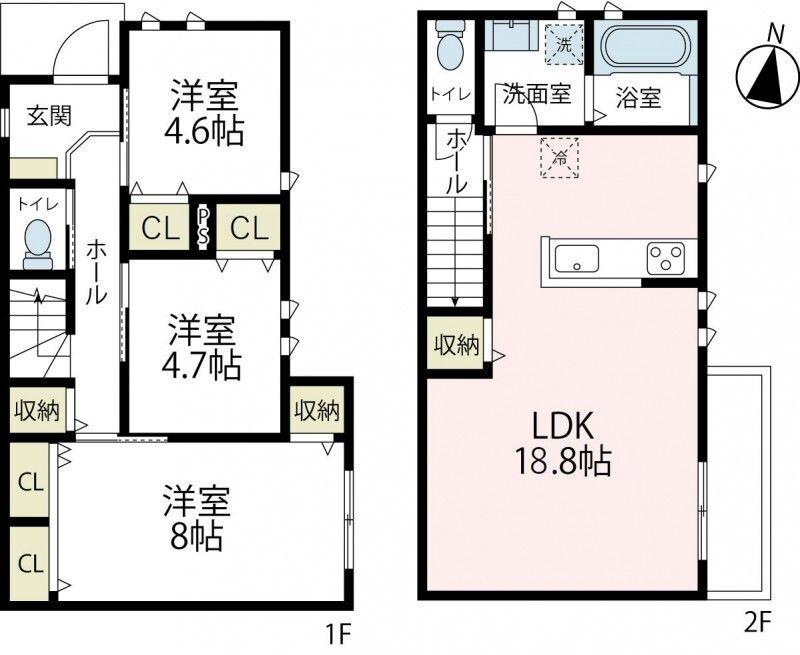 上丸子山王町貸家の間取り