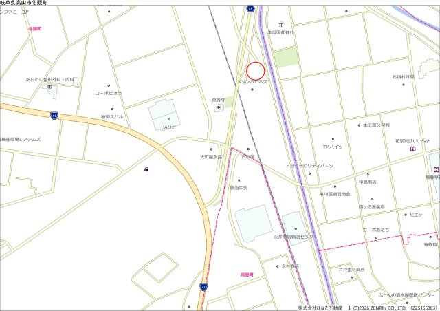 2026/6/2価格変更　貸店舗　高山市冬頭町　6万（2026/4/30新規）の地図